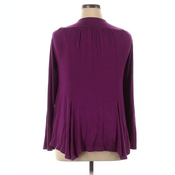 Soft Surroundings Purple Tunic Cardigan – Open Front, Relaxed Fit, Long Sleeve L - Picture 2 of 4